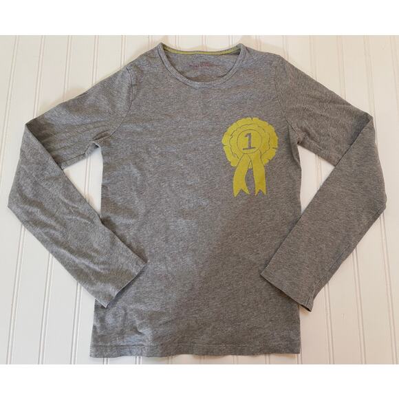 2 Mini Boden T Shirts Tops Gray Brown Cream #1 - Size Girl's 11/12 - Picture 5 of 8